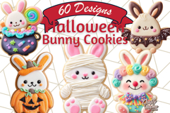 Halloween Bunny Cookie Clipart, Frosted Cookie Bunnies Png Product Image 1