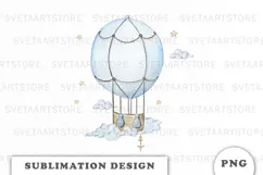 Watercolor Air Balloon png Product Image 1