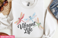 Vibrant life PNG, Positive Dragonfly Sublimation PNG Product Image 2
