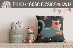 Funny Cat Pillow Case, Cosmic Pillow Sublimation, Cat PNG Product Image 1