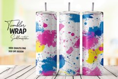 Colorful abstract splashes tumbler wrap sublimation design Product Image 1
