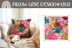 Vintage Pink Pillow Design, Vintage Flowers Pillow Case Product Image 1
