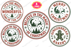 Christmas Stamp Clipart, Vintage Christmas Signs Clipart PNG Product Image 2