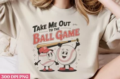 Take me out to the ball game PNG ,Retro Baseball Sublimation Product Image 2