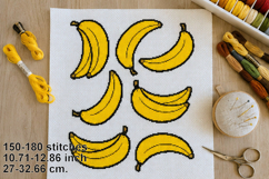 Cross stitch bananas embroidery pattern yellow fruit summer Product Image 1