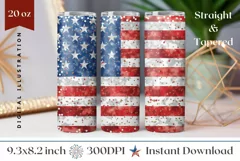Patriotic Tumbler Wrap, Glitter American Tumbler Design Product Image 1