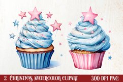 Christmas Cupcake Clipart, Christmas Clipart Product Image 1