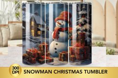 Snowman Christmas Tumbler Wrap Sublimation Designs Product Image 1