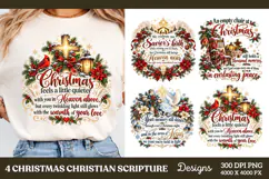 4 Christian Christmas PNG Designs, 4 Nativity Bible Verse PN Product Image 1