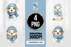 Winter Puppy Clipart Sublimation PNG Product Image 2