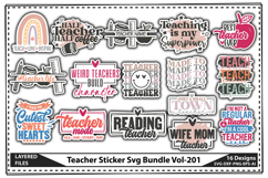 Teacher Sticker Svg Bundle Product Image 1