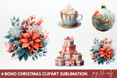 Boho Christmas Clipart Sublimation PNG Product Image 1