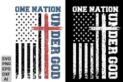 One Nation Under God SVG, 4th of July SVG, USA 1776 SVG Product Image 2