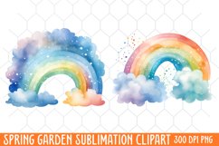 Spring Garden Clipart, Flowers Sublimation Designs Product Image 1