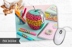 Funky Apple Design Mouse Pad PNG Design Product Image 1