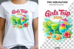 Girls Trip 2026 PNG | Beach Vacation Shirt Design | Tropical Product Image 2