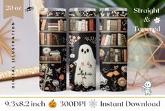Embroidery Halloween Tumbler, Cute Ghost Tumbler Template Product Image 1