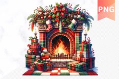 Christmas Fireplace Clipart Bundle - Christmas Sublimation Product Image 2