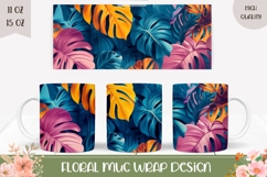 Tropical Leaves Mug Wrap, Summer Mug Sublimation Product Image 1