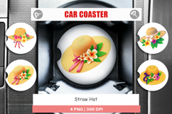 Car Coaster Straw Hat Product Image 1