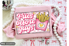 Girl Valentines Day PNG | Fries Before Guys PNG | Preppy PNG Product Image 1