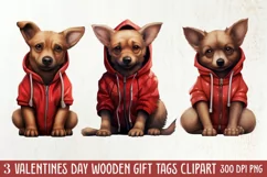 Cute Valentine Dog Clipart, Valentines Day Dog Clipart Product Image 1
