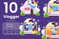 Vlogger Illustration Pack Product Image 1