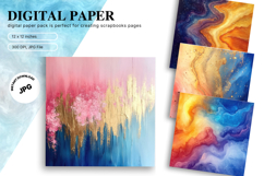 Rainbow Watercolor Alcohol Ink Background Digital Paper Product Image 1