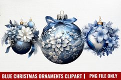 Blue Christmas Ornaments Clipart Product Image 1