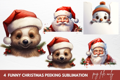 Funny Christmas Peeking Sublimation Product Image 1