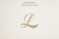 L Monogram Logo, Elegant Initial Monogram Product Image 1