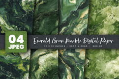 Emerald Green Marble Digital Paper Product Image 1