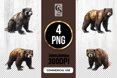 Watercolor Wolverine Animal Clipart Sublimation PNG Product Image 1