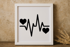 Heartbeat Pulse Line with Heart SVG Product Image 1