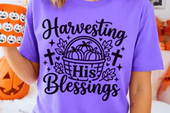 Harvesting His Blessings Svg, Christian Thanksgiving Svg. Product Image 2