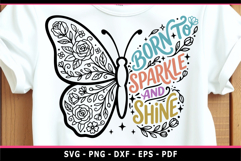 Born to sparkle and shine, Motivational quotes, Boho flowers Product Image 1