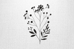 Elegant Black Botanical Branch Embroidery Design Product Image 1
