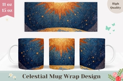 Celestial Mug Wrap, Sun Mug Template, Sky Mug Design Product Image 1
