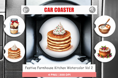Festive Farmhouse Kitchen Car Coaster Product Image 1