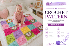 Monkey Square Baby Blanket Crochet Pattern PDF Product Image 7