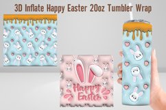 3D Happy Easter inflated 20 oz Tumbler Wrap Product Image 1