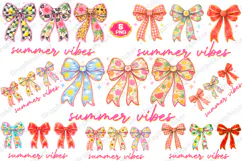 Coquette Summer Vibes PNG, Preppy Summer PNG, Summer Bow PNG Product Image 1