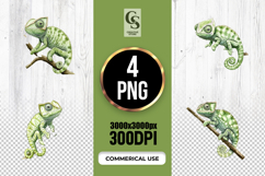 Cute Chameleon Animal Illustration Clipart Sublimation PNG Product Image 1