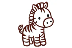 Cute Baby Zebra Embroidery Design Product Image 2