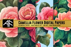 Camellia Flower Digital Paper Patterns Product Image 1