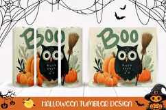 Boo Halloween Tumbler, Halloween Owl Sublimation Tumbler Product Image 1