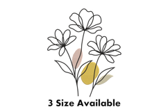 Minimal Line Art Floral Embroidery Design Product Image 1