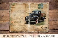 Printable Junk Journal Pages postcard Car 1 Product Image 1