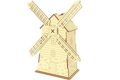 Mill moneybox - SVG DXF laser cut files, Glowforge pattern Product Image 5