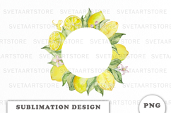 Watercolor Lemons Frame png Product Image 1